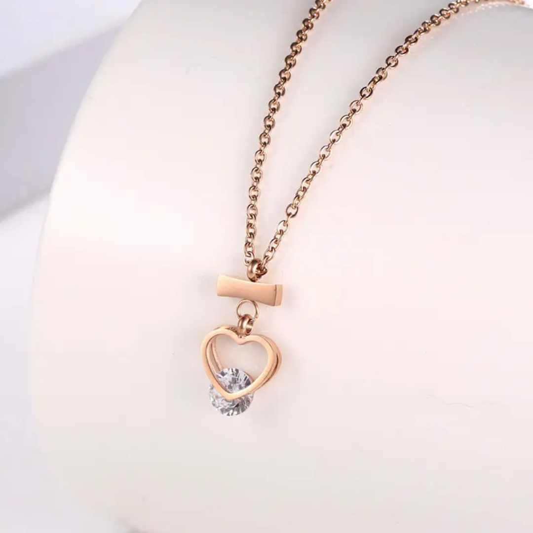Collier pendentif cœur or rose_or plaqué