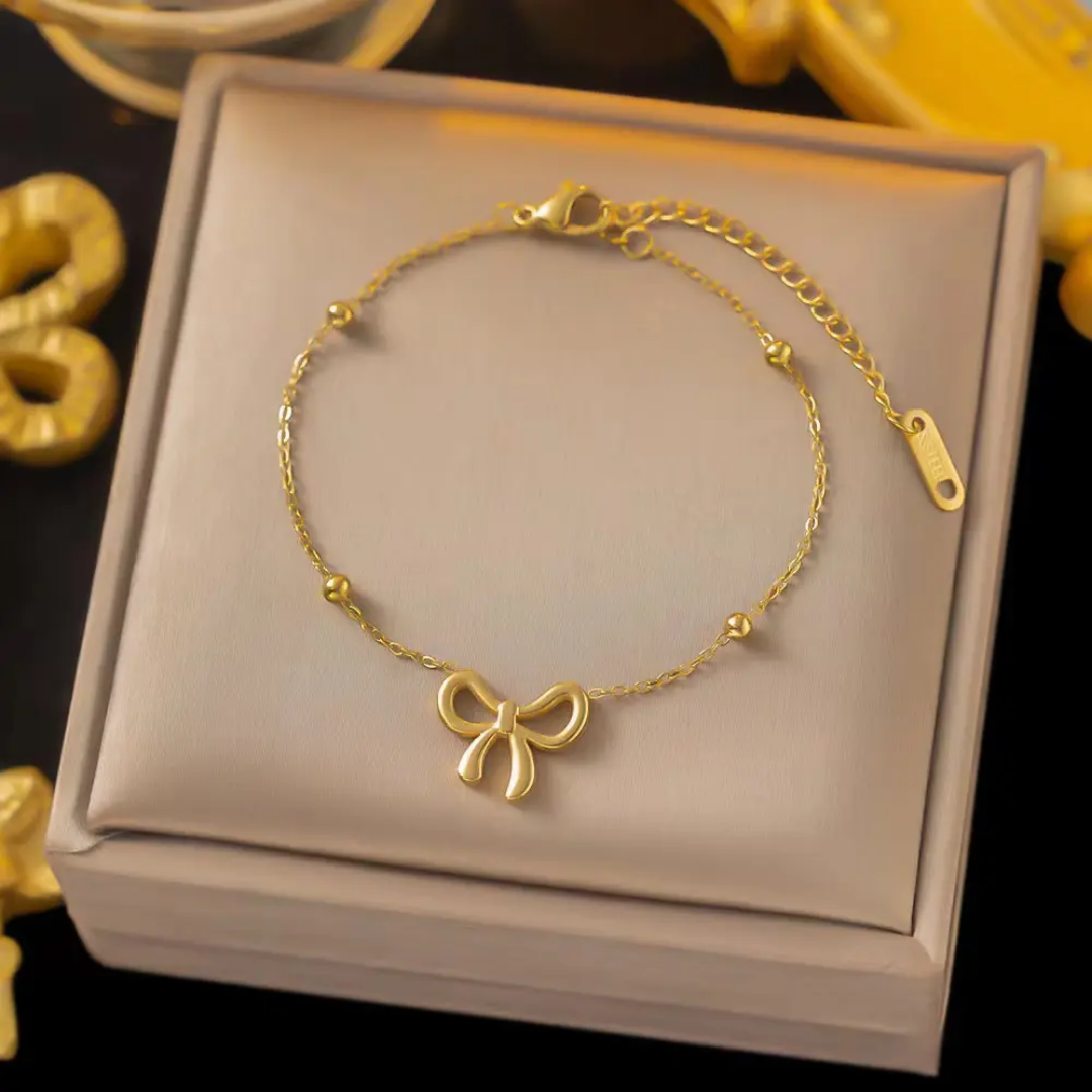 Collier pendentif nœud_or plaqué