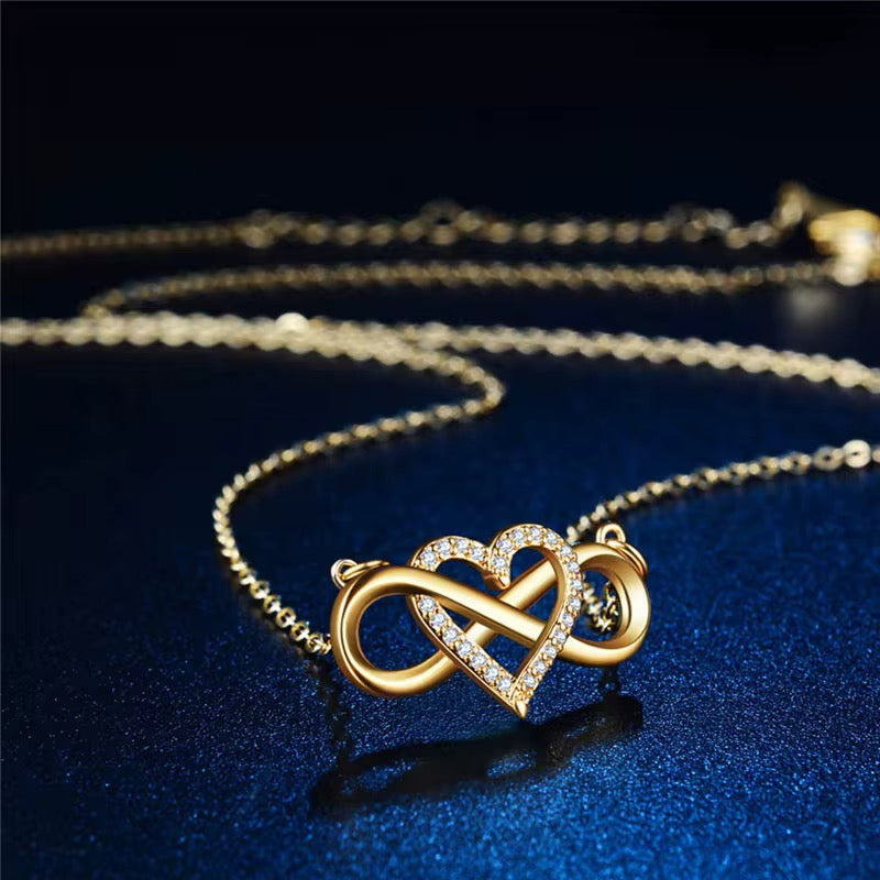 Collier pendentif infini-cœur _or plaqué