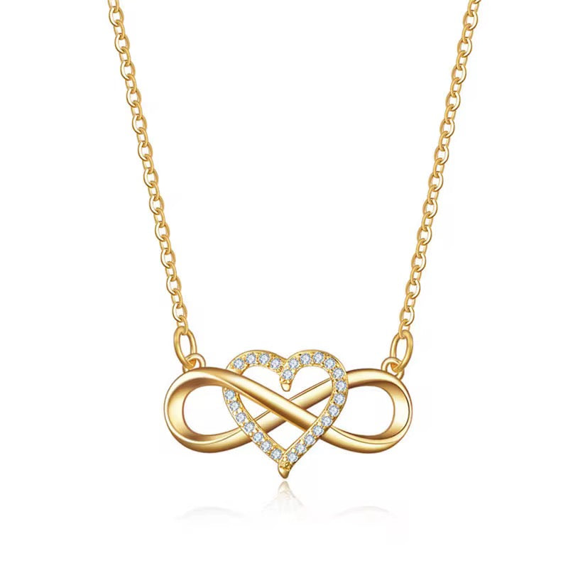 Collier pendentif infini-cœur _or plaqué