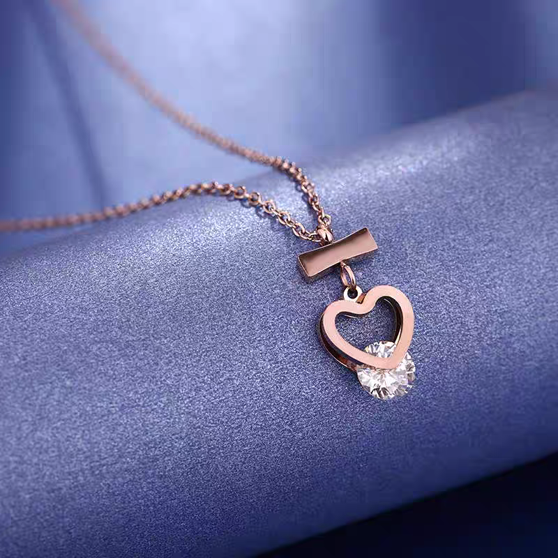 Collier pendentif cœur or rose_or plaqué