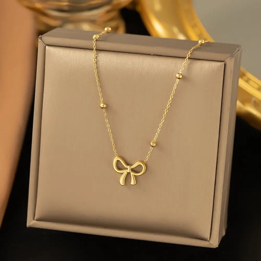 Collier pendentif nœud_or plaqué
